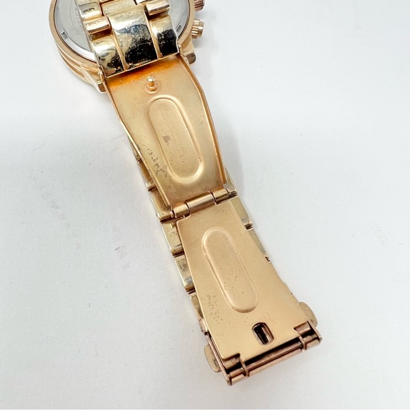 Michael Kors Gold Tone Stainless Steel Watch with Rose Gold Watch Face - Picture 4 of 6